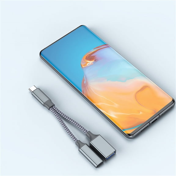 USB-C OTG Hub with 10W PD Charging USB 3.0 Adapter for Phones Tablets Laptops, 2-in-1 Splitter for Fast Charging and Data Transfer