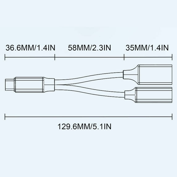 USB-C OTG Hub with 10W PD Charging USB 3.0 Adapter for Phones Tablets Laptops, 2-in-1 Splitter for Fast Charging and Data Transfer