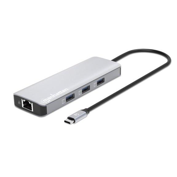 Manhattan 9-in-1 USB-C PD Docking Station: HDMI 4K, Ethernet, 100W Charging, USB-A, Card Reader Elevate Your Connectivity with Plug-and-Play Simplicity - 190435