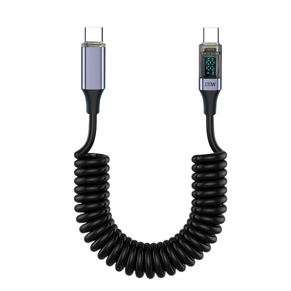 USB C PD100W Cable with Intelligent Digital Screen, 100W Fast Charging for Electronic Devices