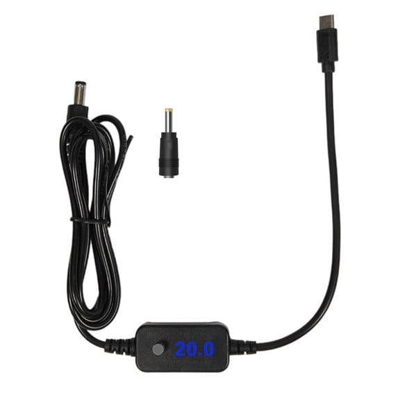 USB C PD65W Fast Charging Cable Adjustment 5V 20V 4.0x1.7mm Connecttion Tip Type C to DC5525 Line with Led