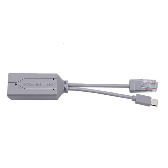 USB C PoE Splitter Converts 48V To 5V2.4A with RJ45 Port Type C Port 10/100Mbps