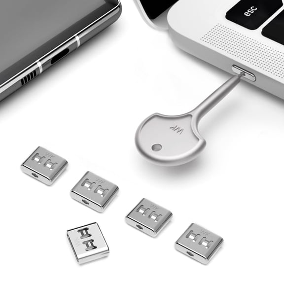 USB C Port Blockers 5 Pack, Stainless Steel Security Locks with Key