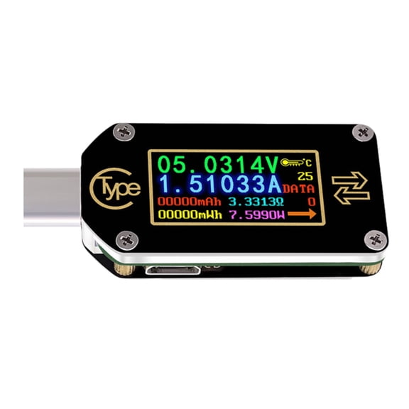 USB C Power Meter 3.5-24V 5A LCD USB C Voltages Current Display USB C Tester Multimeter USB C Current Meter Tester