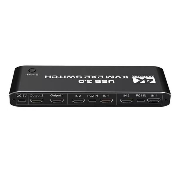USB C Powered KVM Switch HDMI 2.0b HDCP 2.2 Supported, Anti-Interference for Seamless Workstation Integration