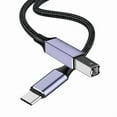 thumbnail image 1 of USB C Printer Cable, USB B Male to USB C Male Printer Cable, Suitable for MacBook Pro, Air, Yamaha Casio Digital Piano MIDI Controller DJ Controller, Printer, Scanner, etc. (1m/3.3feet), 1 of 7