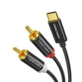 USB C to RCA Audio Cable 6FT, TypeC to 2 Male Y RCA Splitter, RCA to
