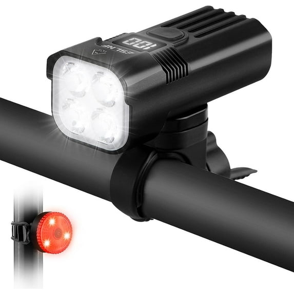 USB-C Rechargeable Bike Light Front & Rear Set for Night Riding,IP65 Waterproof , Memory Function for Commuting & Mountain