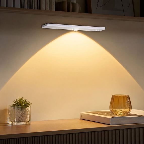USB-C Rechargeable LED Under Cabinet Light with Motion Sensor and 3 Color Modes for Kitchen Shelf Closet(1 light)