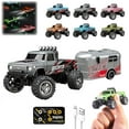 thumbnail image 1 of USB-C Rechargeable RC Truck with Trailer - 1:64 Scale Remote Control Car with LED Lights, 2.4GHz Wireless, 1 of 3