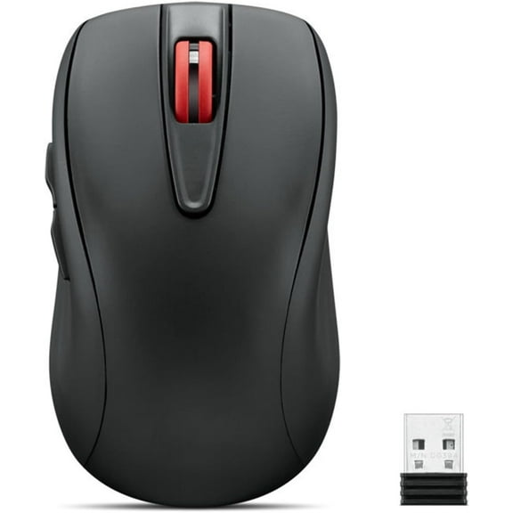 USB-C Rechargeable Silent Mouse (WL500) - Silent Buttons, USB-C Rechargeable, Ambidextrous Grip, Adjustable DPI - Plug-and-Play 2.4G Receiver Computer Mouse (Black)