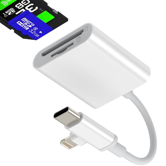 USB C SD Card Reader Adapter for iPhone 17 16 15 Pro Max Compatible with Samsung Digital Camera Micro SD Memory Stick Lightning for Apple for iPad Android MacBook Photo Transfer Flash Drive Converter