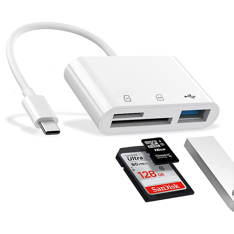 USB SD Card Reader, TSV 7-in-1 Smart Card Reader, 5Gbps Multi USB