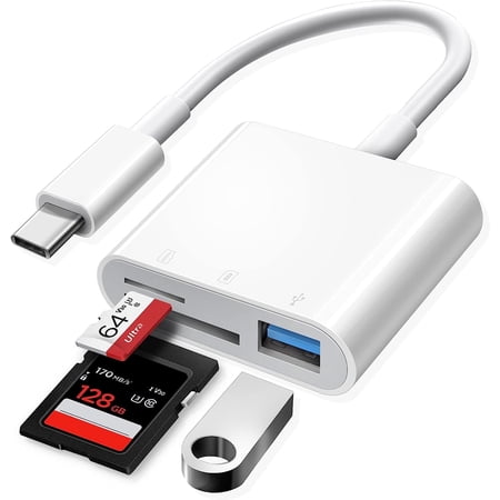 FGLHS USB C SD Card Reader, USB C to SD Card for iPhone 15 16/iPad/Mac/Laptop, USB-C/Type C Memory Card Adapter for iMac, iPad Pro Air Mini, MacBook Pro Air,Galaxy,MicroSD/SD price history and forecast - FGLHS