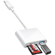 USB C to SD Card Reader, SD Card Adapter with SD/TF/USB A 3 Ports, BnmxTek USBC Memory Card Reader for iPhone 15 Pro Max, iPad Pro/Air/Mini, Mac, MacBook Pro/Air, and More USB-C/Type C Devices