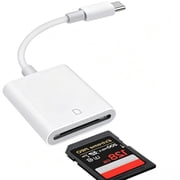USB C SD Card Reader, Type C Digital Camera Adapter | White, Fast transfer data,Trail Game Camera Viewer, USB C Memory Card Reader for iPhone 17/16/15,iPad,MacBook,iMac,Galaxy,Android,Plug and Play