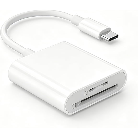 USB C SD Card Reader, Type C SD Card Reader, Supports SD and Micro SD Memory Card Adapters for iPhone 15 16 17/iPad/MacBook/Mac, Trail Camera Viewer Plug and Play -2 Slots