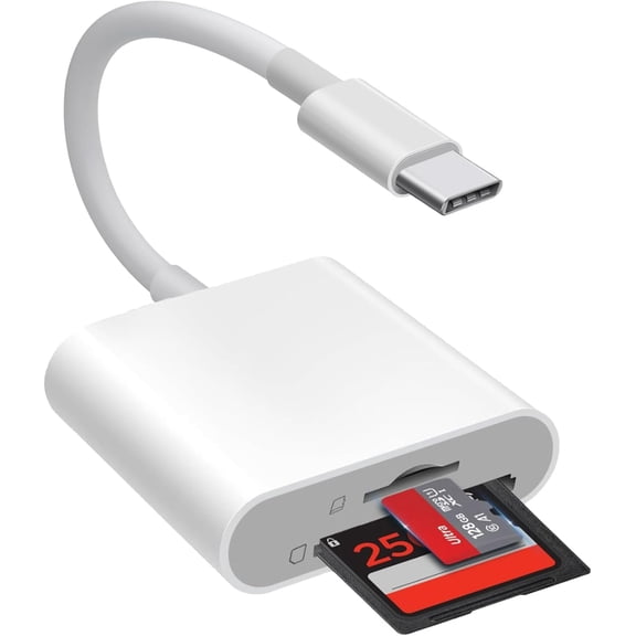 for USB C to SD Card Reader for iPhone 15 16 17, MFi Certified USB Type C SD Card Adapter with SD MicroSD Memory Dual Slots for iPad/MacBook/Mac, High-Speed Trail Camera Viewer