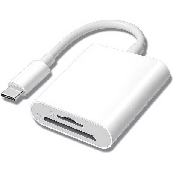 USB C SD Card Reader for iPhone 15 16 17/iPad Pro/MacBook, USB-C Type-C SD Reader Supports SD & MicroSD Memory Card Adapter, Trail Camera Viewer Plug and Play, SD+TF Dual Slots