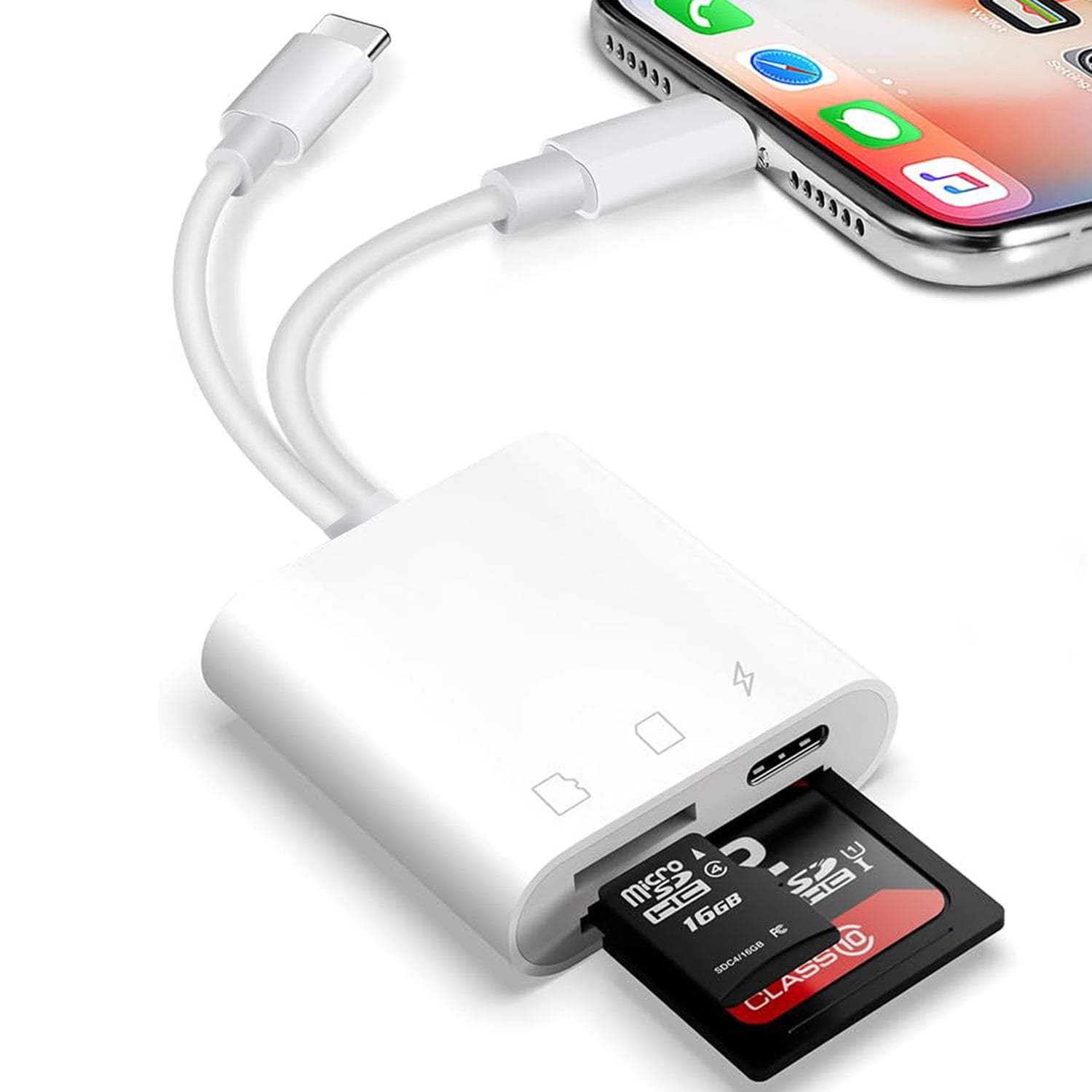 Lettore di schede USB / SD / TF 3 in 1 compatibile con iPhone 15 Pro Max e convertore tipo C compatibile con laptop Android, adattatore OTG | SHEIN ALIA