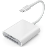 USB C SD Card Reader for iPhone 15/Mac/iPad, USB 3.0 Type C to SD/Micro SD Card Adapter Dual Slots Read and Write Simultaneously Memory Card Reader Compatible with MacBook Pro/Air Android
