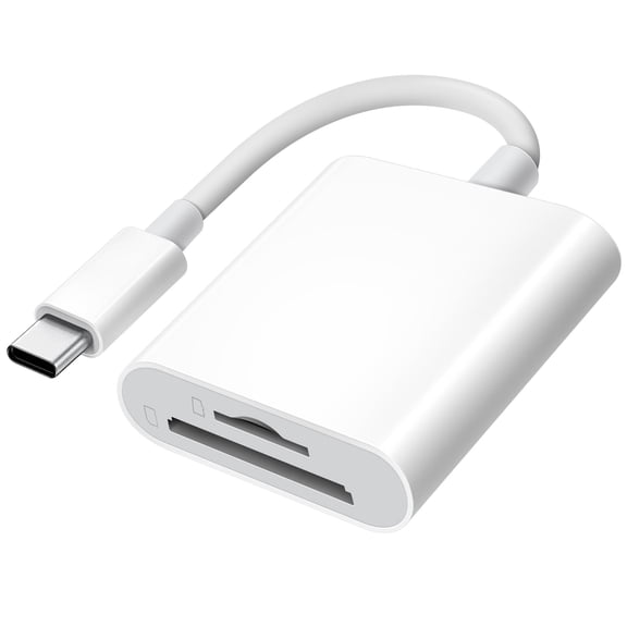 USB-C SD Card Reader for iPhone 16/15 Series, iPad, & MacBook, 2-in-1 Memory Card Adapter for SD and MicroSD, High-Speed Data Transfer Trail Camera Viewer, Plug and Play