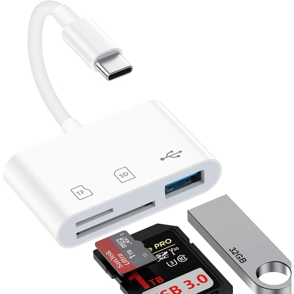 USB C SD Card Reader for iPhone 17/16/15 Pro Max, Samsung S26/S25, iPad Pro, MacBook, Digital Camera. High-Speed Type C Micro SD/TF Memory Card Adapter