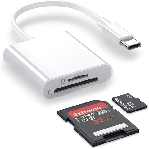USB C SD Card Reader for iPhone 17/16/15 Series, USB-C to SD/Micro SD Memory Card Adapter for iPad/Mac Pro/Air, USBC/Type C Camera Card Reader for Phone, Laptop and More USBC Devices,Plug and Play