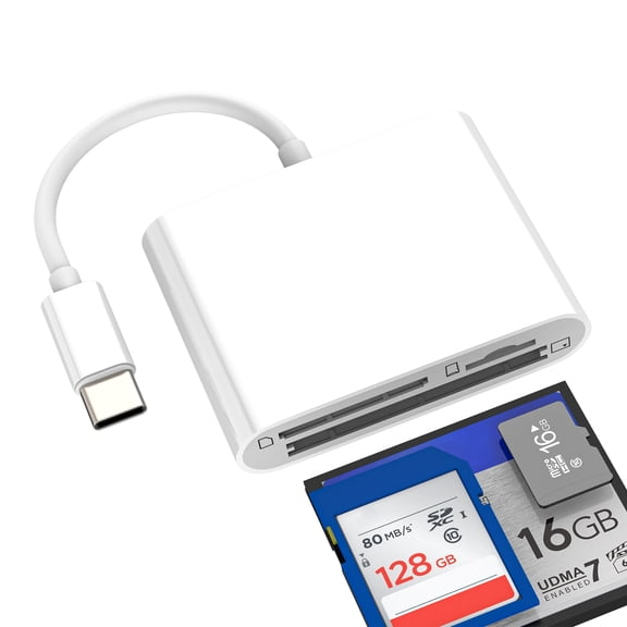 USB C to SD Micro SD CF Card Reader(3in1)for Apple for iPhone 16 Pro Max TF Memory Adapter Digital Camera Flash Drive Stick Photo Data Transfer Slot Dongle for iPad compatible for Samsung