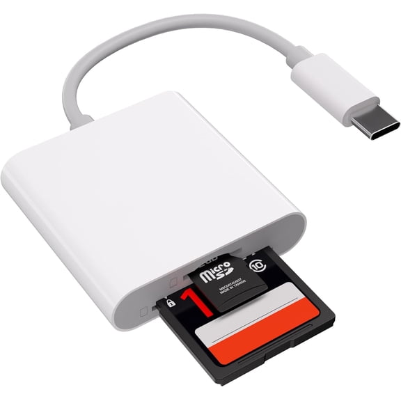 USB C SD/Micro SD Card Reader, Dual Slot 2-in-1 TF Memory Card Adapter, USB 3.0 High Speed OTG Reader for iPhone 15/16, iPad, MacBook, Android Phone, Trail Camera Viewer, Plug and Play Portable