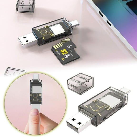 USB C SD/TF Card Reader - High-Speed Data Transfer, Universal Compatibility with Laptops/Phones/Tablets, Plug-and-Play, Compact Portable, Ideal for Photographers
