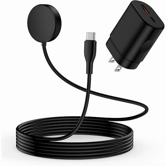 USB C Samsung Watch Charger Magnetic Fast Charging Cable for Galaxy Watch 7/Ultra/8/8 Classic/6/6 Classic/5 Pro/5/4/3/Active2,25W Dual USB C Fast Charger Block with 3FT Type C Wireless Charging Dock
