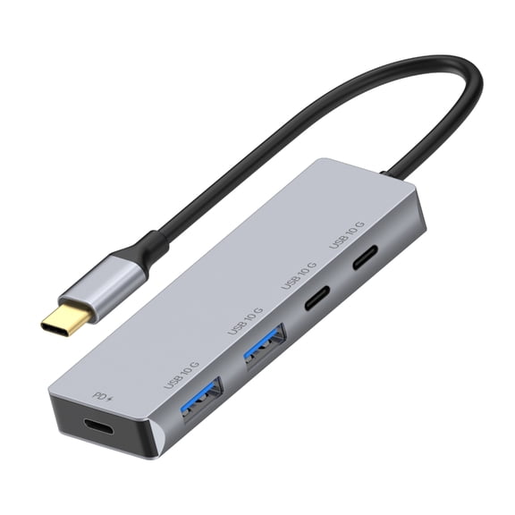 USB C Splitter 2x USBC 2x USBA Port 10Gbps Transfer PD100W Charging Aluminum Hubs for Devices