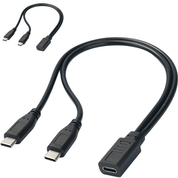 USB C Splitter Charge Cable Splitter USB Type C Male to Double 2 USB Type C Fema
