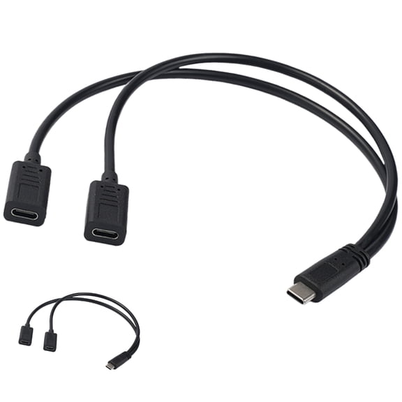 USB C Splitter Charge Cable USB Type C Male to 2 Double Type C Female Extension Charging Cable Y Splitter Replacement