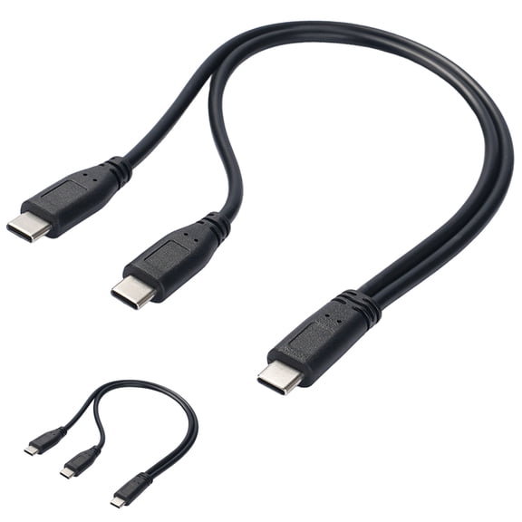 USB C Splitter Charging Cable Extension USB Type C Male to 2 Double Female Replacement for