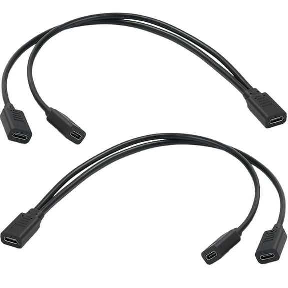 USB C Male to Double USB C Female Splitter Cable Extender Adapter for Smartphone