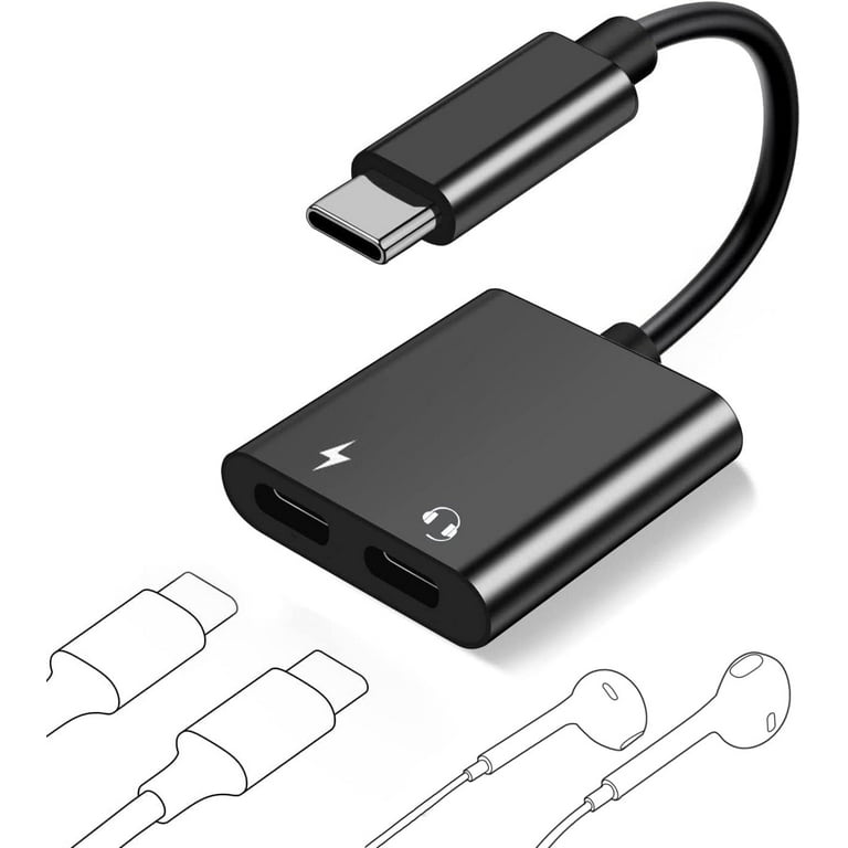 Philips 4 in. Lightning to 3.5mm Audio Auxiliary Adapter in Black