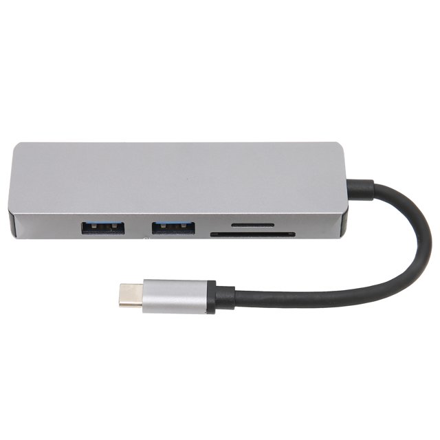 USB C Splitter Silver Instant Expansion 5Gbps Speed 4K Video Output