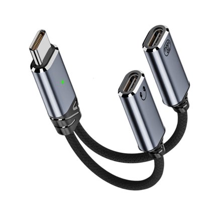 USB C Splitter Type C Double Plug 100W Fast Charging Adapter Splitter Cable Type C Male to Double Female Cable for Phone