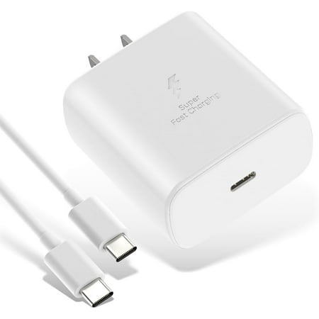 USB C Super Fast Charger for Cricket Debut S2 - 45W Charger Super Fast Charging USB Type C PD PPS Charger with 6 FEET 5A Type-C Cable - White