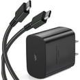 thumbnail image 1 of 45W Super Fast Charging Type C Wall Charger for Motorola Moto G9 Super Fast Charging 45W PD Wall Charger Plug with 5FT USB C Cable - Black, 1 of 5