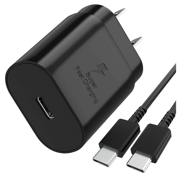 USB C Super Fast Charging PD 25W Original Wall Charger 3ft USB C Cable for Samsung Galaxy C9 Pro/C10/S20/S20+/S21/S21 Ultra/S21+/Note20/Note10/Note9/S8/S9/Note8