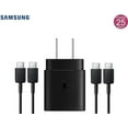thumbnail image 1 of USB-C Super Fast Charging Wall Charger-25W PD Charger Adapter with 2x USB C Cable (3ft) for HTC U11 Eyes, 1 of 3
