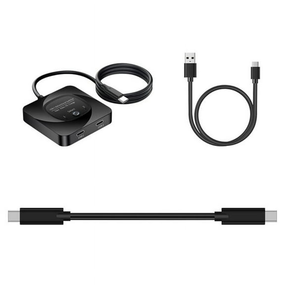 USB-C Switch Distributor Two Into One Out Converter Type-C 2 Into 1 Out 8K Portable Two-Way -Convertible Switcher ABS+plastic Black