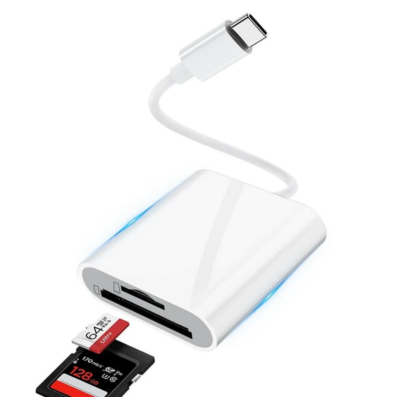 USB C TF/SD Card Reader 2in 1 High Speed High Capacity No Need to Download App Support Transfer Video, Picture, File Micro SD Card Reader Compatible with Pad Pro MacBook Pro/Android