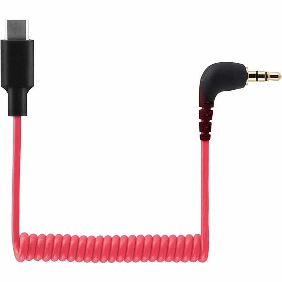 USB C to TRS Cable for Hollyland Lark M2S / GODOX comica Saramonic SYNCO Wireless Microphone Coiled 3.5mm OTG Cable DAC Audio Mic Cord for Samsung Galaxy S23 Android iPhone 15 16 Pro Max