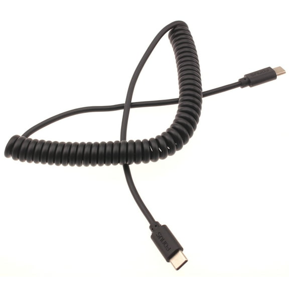 USB-C to TYPE-C Coiled Cable for Amazon Fire Max 11 (2023) - Fast Charger Cord Power Wire Sync 6ft Extended Black Compatible With Amazon Fire Max 11 (2023) Tablet