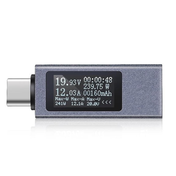 USB C Tester Power Meter 4-30V 0-12A Digital Multimeter Voltage Current Monitor For PD QC Fast Charging Battery Capacity Tool