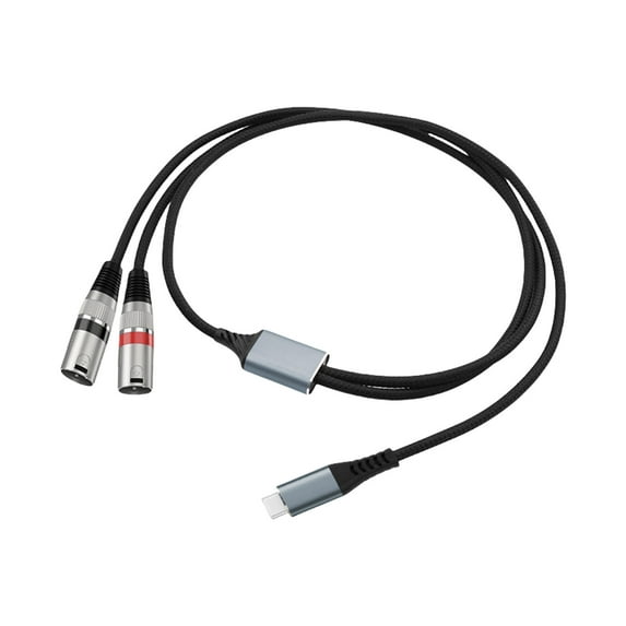 USB C To 2 XLRs Male Adapters Cable Y Shaped Splitter For Studio Equipment Featuring High Fidelitys 384kHz Decoding Technology